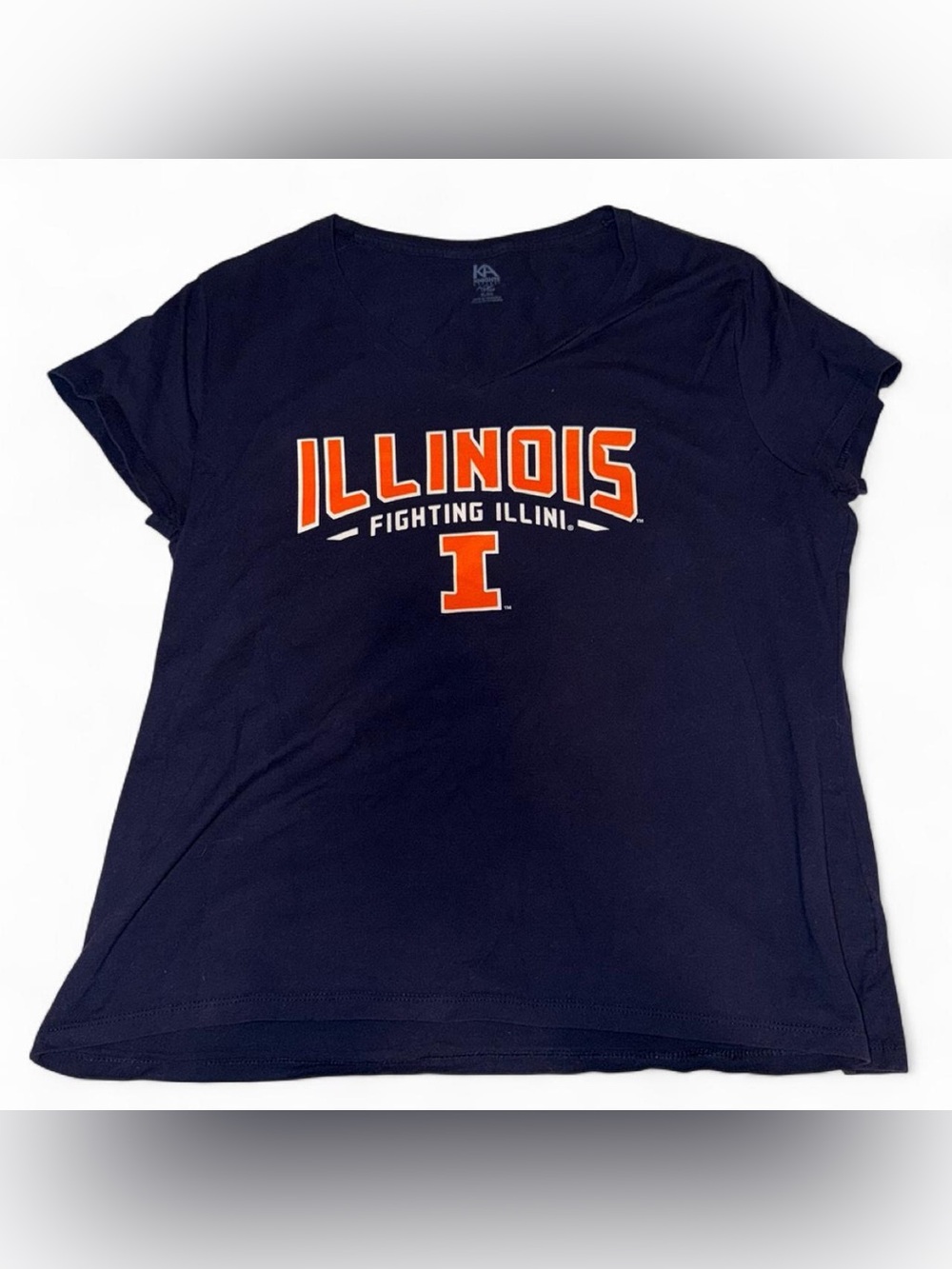 Knights Apparel Navy and Orange Illinois Graphic Tee